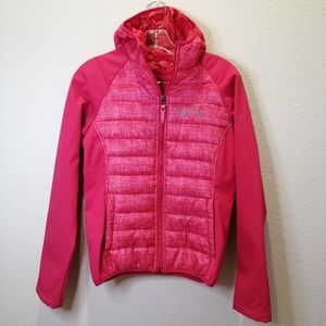 xmtn Girls Lightweight Jacket with Hoodie Pink - Size Youth XL (14/16)